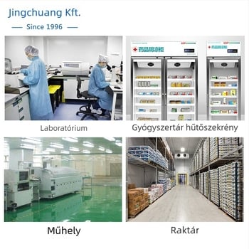 GSP-8A hőmérséklet- és páratartalom-nyomkövető nagy kijelzős, orvosi hűtők, gyógyszeres szekrények, archívumok, laboratóriumok és tárolóterületek számára; USB töltés vagy 3,6V egyetlen Li-ion akkumulátor