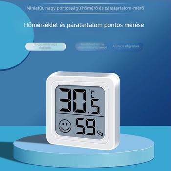 Belső, nagy pontosságú elektronikus falra szerelhető hőmérő és higrométer babaszobába és hűtőbe, hőmérséklet- és páratartalom-mérés.