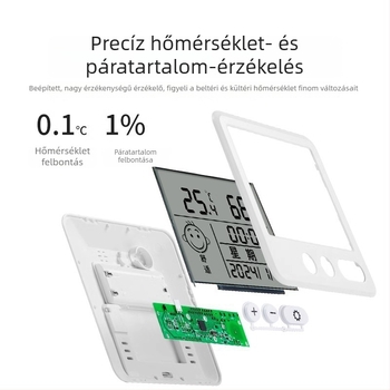 Pontos mini hőmérő otthoni használatra, falra szerelhető hálószobához, nagy kijelzős higrométer, felakasztható a falra vagy használható állványként