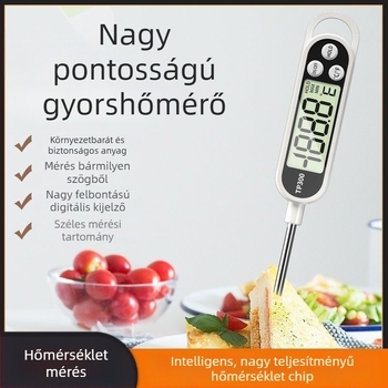Digitális konyhai hőmérő víz- és olajhőmérséklet mérésére – magas precizitású, digitális kijelző, főzéshez, sütéshez és tejhőmérséklet méréséhez