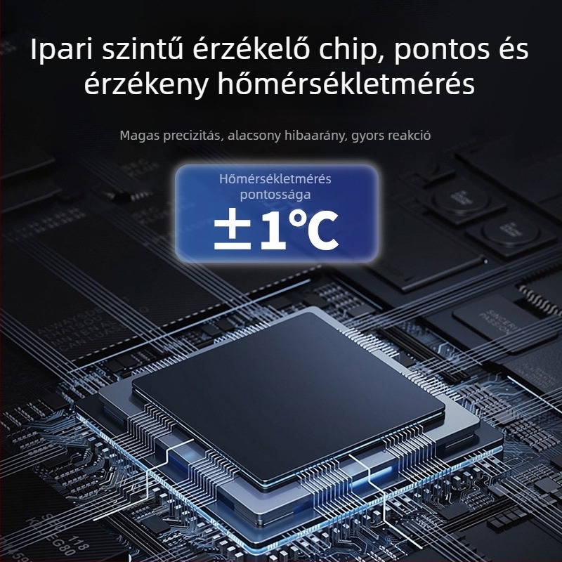 Kétcsatornás vízhőmérő nagyképernyővel és érzékelővel tenyésztéshez és hűtőtároláshoz