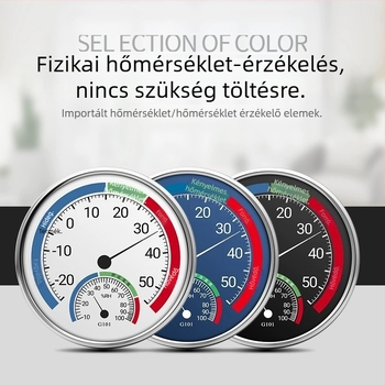 Digitális higrométer beltéri használatra, falra szerelhető, pontos digitális kijelzővel; hőmérsékleti felbontás: normál