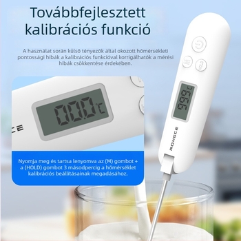 Összecsukható élelmiszerhőmérő konyhai használatra, cumisüveg hőmérő, sütéshez, kiváló pontosságú víz- és olajhőmérséklet mérése