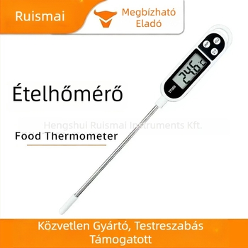 Tp300 Ételhőmérő zondos kivitelben konyhai és BBQ használatra — digitális, méri a víz, olaj és tej hőmérsékletét