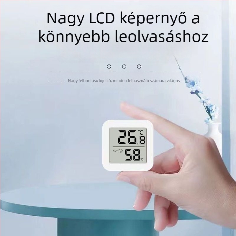 Beltéri digitális hőmérő és hygrométer falra szerelhető, intelligens kijelző