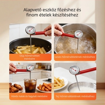 Élelmiszerhőmérő tollklipsz – hőmérsékletmérés, 1°C felbontás, stílus: tollklipsz hőmérő, csomagolás 120 darab
