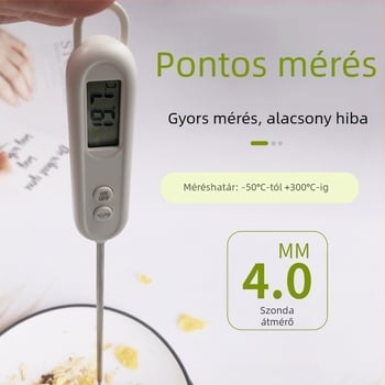 BBQ toll alakú hőmérő vízhez – gyors olvasás, 0.1°C felbontás, élelmiszer-hőmérő
