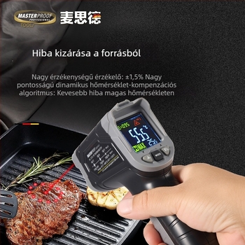 Maxide infravörös hőmérő ipari használatra, olajhőmérő, nagy pontosságú konyhai hőmérő víz- és sütési hőmérséklet mérésére