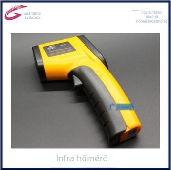 GM-900 kézi infravörös hőmérő, digitális kijelző, érintésmentes, -50–380 °C tartomány, ±1.5 °C pontosság, 1 s válaszidő