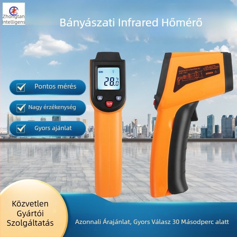 CWG300(A) bányászati intrinsically safe infravörös hőmérő – kézi, 0.1 felbontás, hőmérséklet-tartomány 50-ig, tömeg 0.3 kg, anyag PE