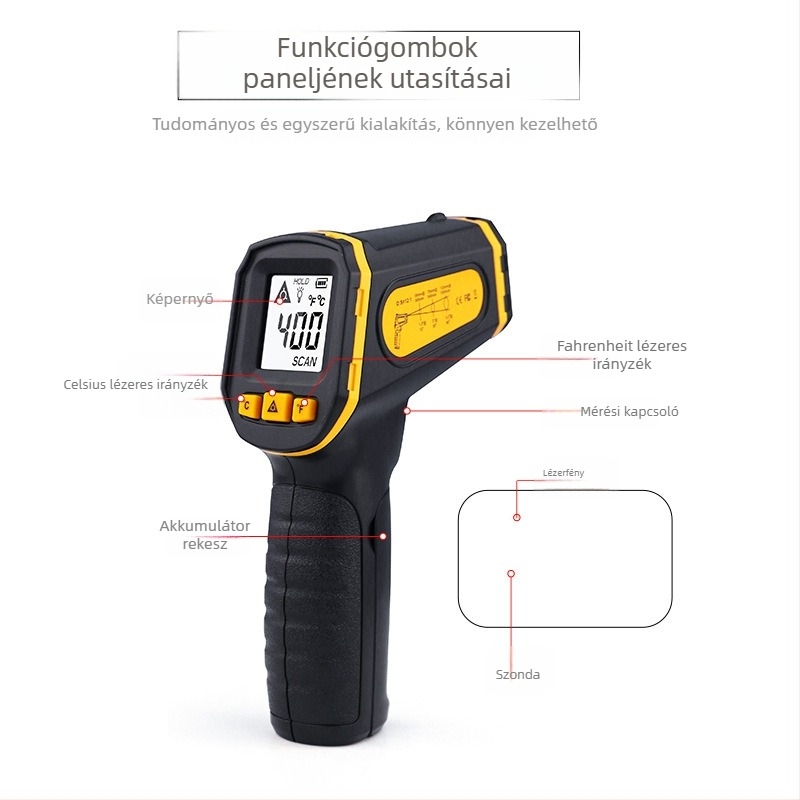 AS400 infravörös hőmérő víz- és olajhőmérséklethez, klíma- és hűtőszekrény teszter, Xima Smart Sensor