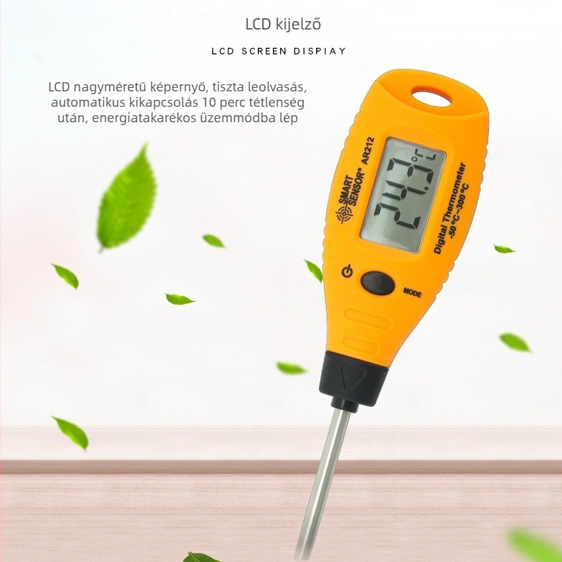 AR212 Sondás konyhai hőmérő a víz és olaj hőmérsékletének mérésére az ételekben, elektronikus SmartSensor