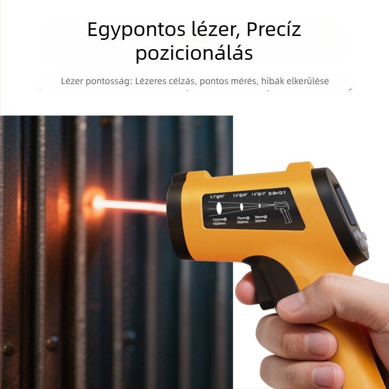 Magas pontosságú infravörös hőmérő ipari hőmérsékletméréshez, olaj- és sütőhőmérséklet