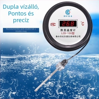 Digitális kijelzős hőmérő érzékelővel és kábelrel ipari vízhőmérséklet mérésére halastavakban és üvegházakban