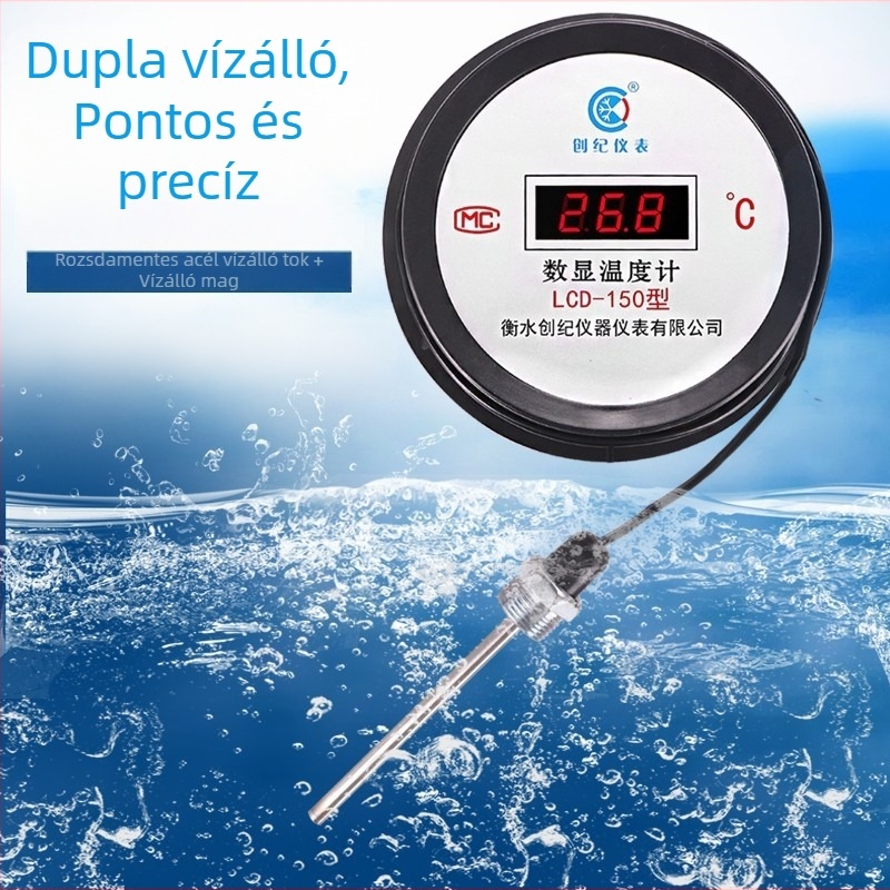 Digitális kijelzős hőmérő érzékelővel és kábelrel ipari vízhőmérséklet mérésére halastavakban és üvegházakban