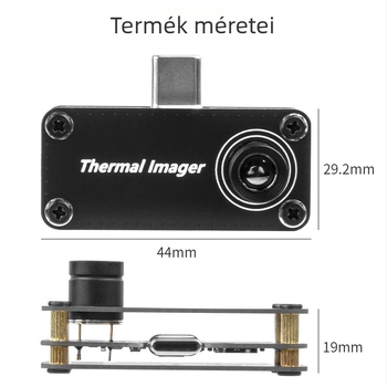 Android USB-C hőkamera TIOP01 a hőmérséklet mérésére, 32×32 felbontás