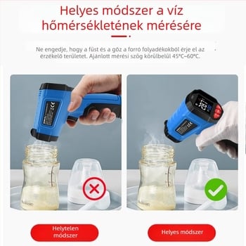 Ipari infravörös hőmérőpisztoly — 1 ms válaszidő, 2×AAA elemek