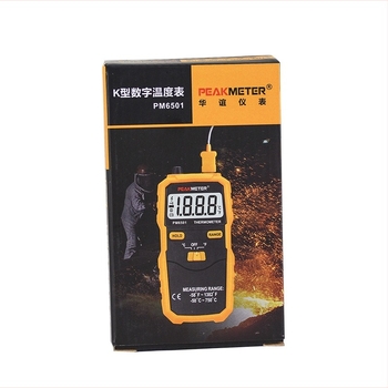 PEAKMETER PM6501 érintéses termopár hőmérő, ipari digitális kijelzővel, magas pontosság, -50–600 °C, pontosság ±0.5%+1 °C, 0.1 °C felbontás
