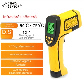 SmartSensor AS852B infravörös kézi hőmérő – hordozható, konyhához, klímához, padlófűtéshez, víz- és olajhőmérséklet mérésére