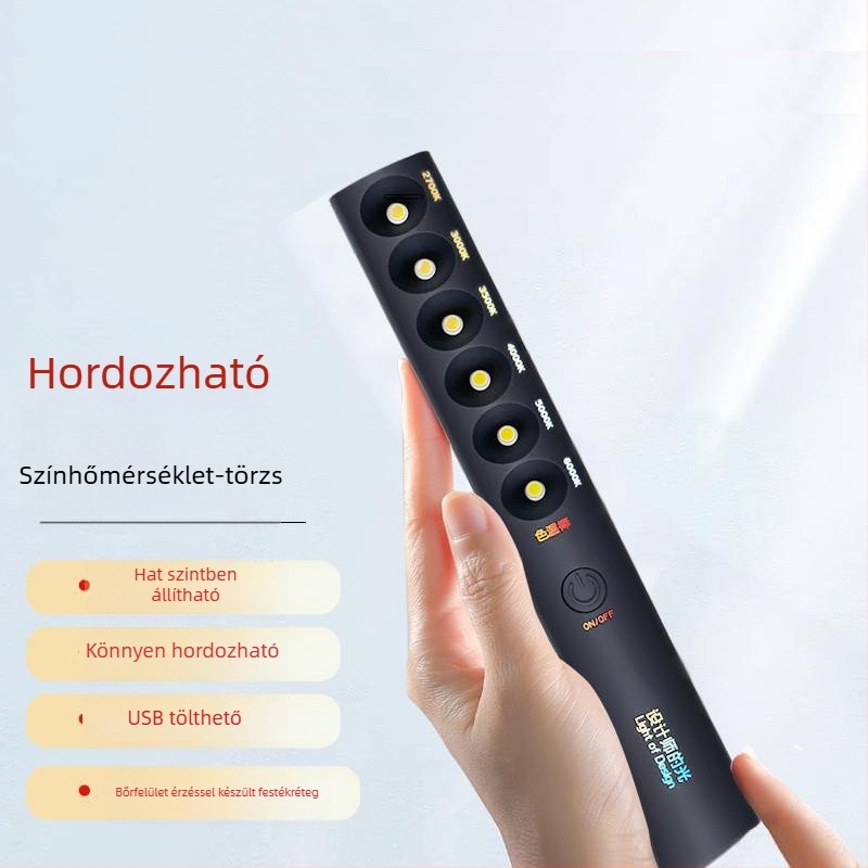 Hordozható színhőmérséklet-mérő LED-del, CRI ≥95, feszültség ≤36V, gombos kapcsoló, műanyag ház