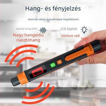 Hordozható éghető gázszivárgás detektor (márkájú JLY-50A) – mérési tartomány 0–1000 ppm, éghető gáz/metán érzékelés, 3 V DC.