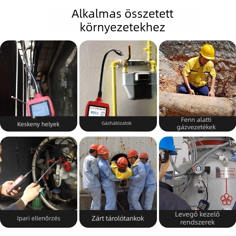Hordozható gyúlékony gázszivárgás-észlelő - BH-K-100(EX); riasztás freonra, cseppfolyósított gázra és földgázra