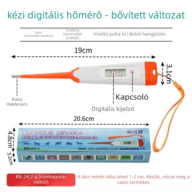 Állatorvosi digitális hőmérő disznók, szarvasmarhák és juhok számára - állattenyésztéshez