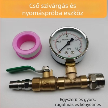 PPR cső víznyomás vizsgálati készlet padlófűtéshez vízelosztóval és manométerrel