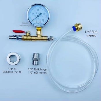 PPR cső víznyomás vizsgálati készlet padlófűtéshez vízelosztóval és manométerrel