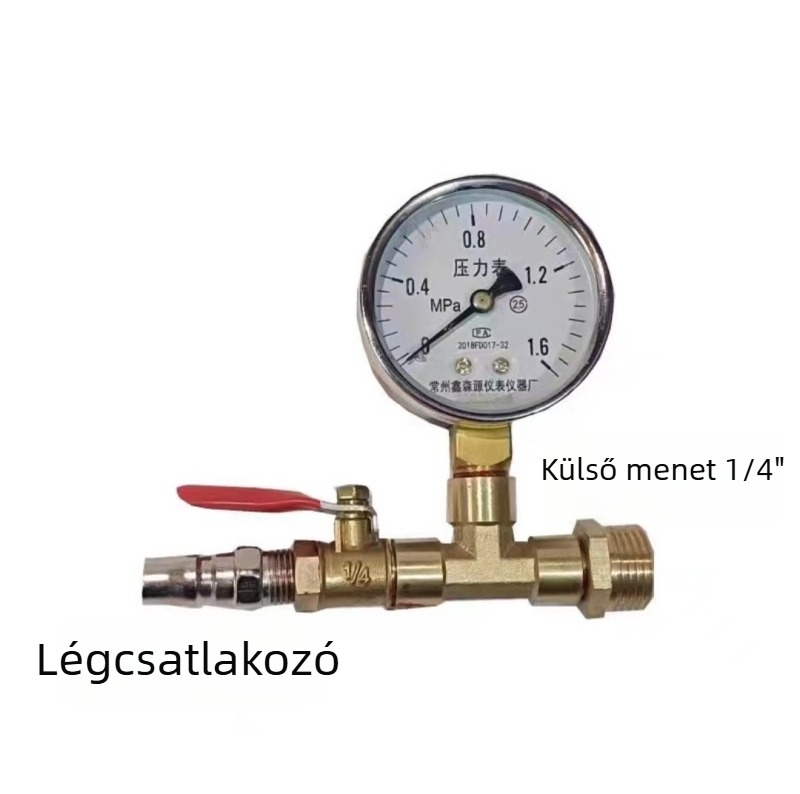 PPR cső víznyomás vizsgálati készlet padlófűtéshez vízelosztóval és manométerrel