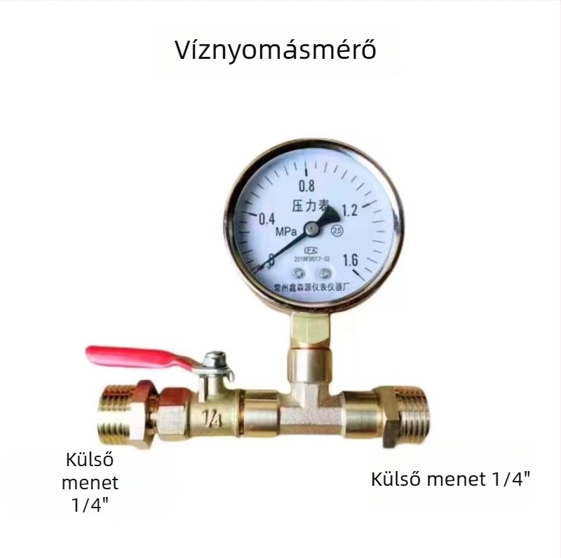 PPR cső víznyomás vizsgálati készlet padlófűtéshez vízelosztóval és manométerrel