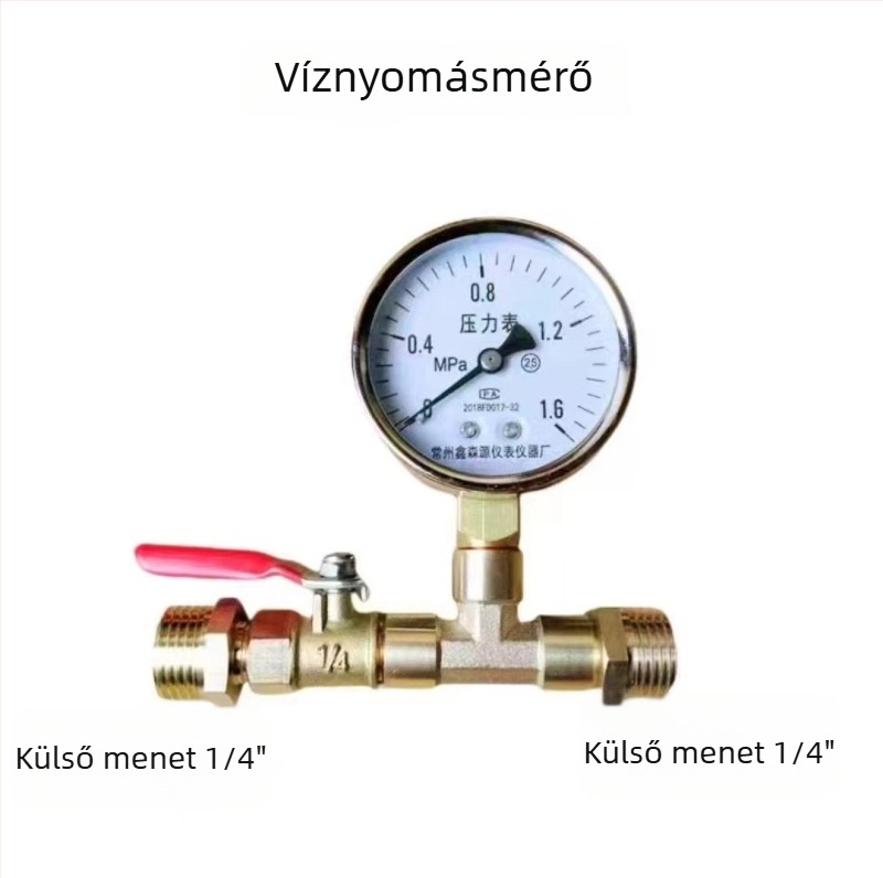 PPR cső víznyomás vizsgálati készlet padlófűtéshez vízelosztóval és manométerrel