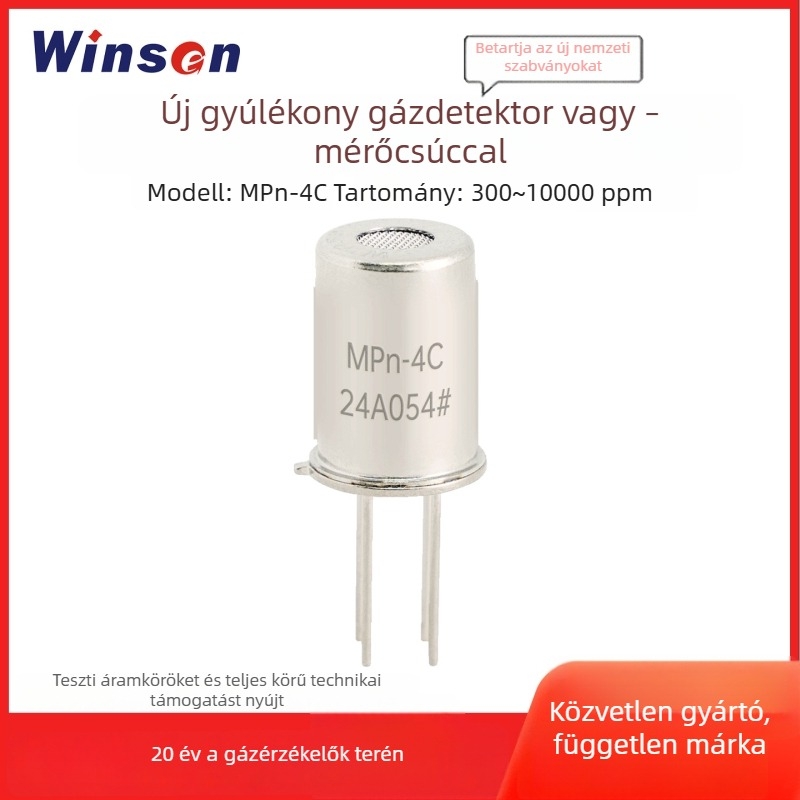 Winsen MPn-4C éghető gáz szenzor metán/biogáz, riasztóval és szondával