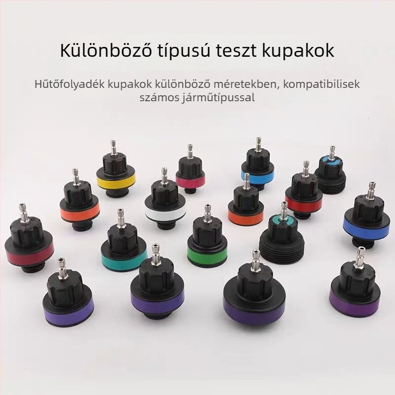 Weike fém 28-darabos készlet autóhűtőrendszer nyomásos szivárgásdetektálására, manométerrel