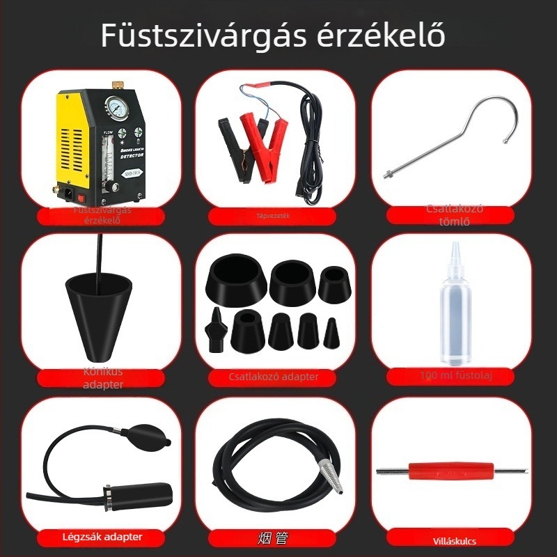 Autóipari füstszivárgás detektor – szivárgás-diagnosztikai eszköz, Modell 02, eredet: Kína, autójavításra, nemzetközi export