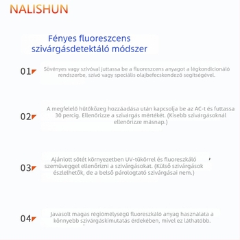 Autóklíma szivárgásfelderítő készlet – alumínium ötvözet burkolat, műanyag doboz, nettó 206 g, 4 darabos készlet, There Shun