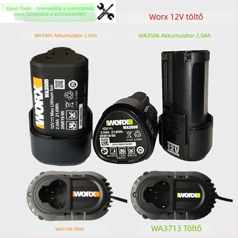 Vickers 12V Li-ion akkumulátor 2.0Ah WA3506, WX128 WX130 univerzális töltővel