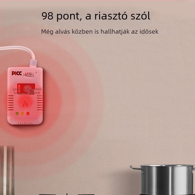 Zsebméretű gázriasztó detektor, modell Gas alarm, márka Jingshengcheng, gyúlékony gázokra alkalmas, 3C tanúsítvány 2025081801002772