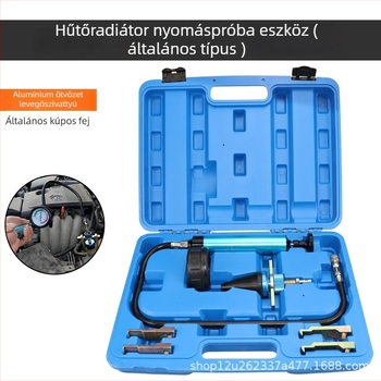 Autóhűtési rendszer teszter: nyomásmérővel, szivárgásdetektorral és vákuumos töltőeszközzel