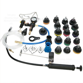 VIKTEC 28 darabos autóvíztartály-teszter készlet – PP anyag, nyomásmérő és szivárgásdetektáló eszközök