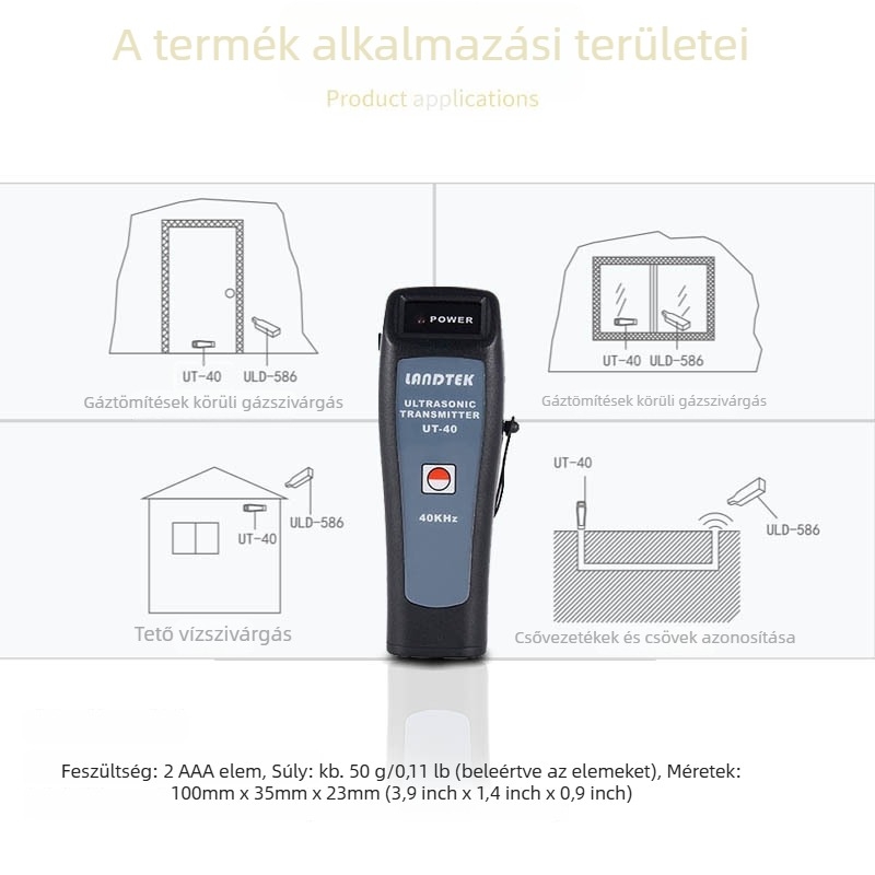 Lantai UT-40 Kézi ultrahangos szivárgásdetektor és adó, 40 kHz hullámgenerátor, nagy pontosság