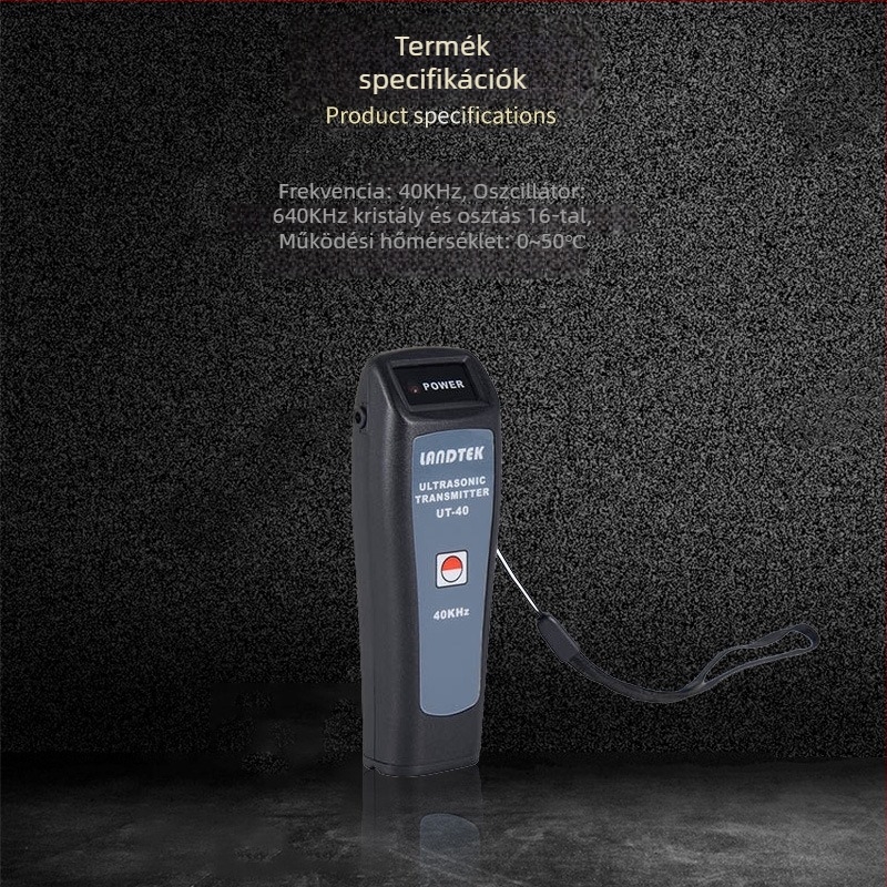 UT-40 Lantai hordozható ultrahangos szivárgásdetektor, hullámszerű jelgenerátor, 40 kHz, modell UT-40, tömeg körülbelül 50 g