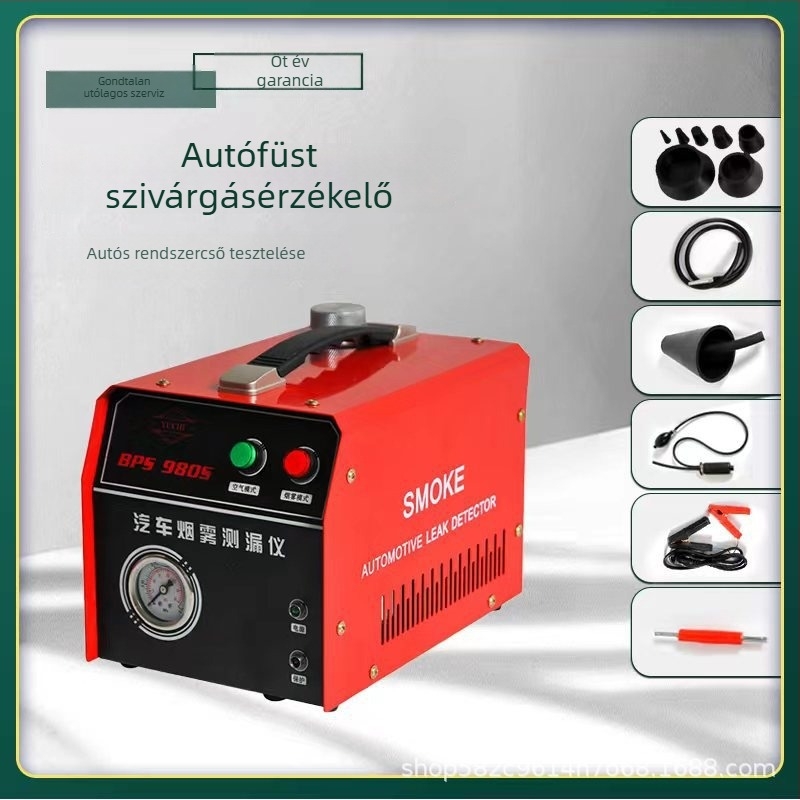 Autóipari füstszivárgás-detekter – motor beömlő/kimeneti cső szivárgás-tesztelő; Márka Dezhi Baosen, Modell v90, Eredet Hebei Cangzhou, Használat: autóipari javítás