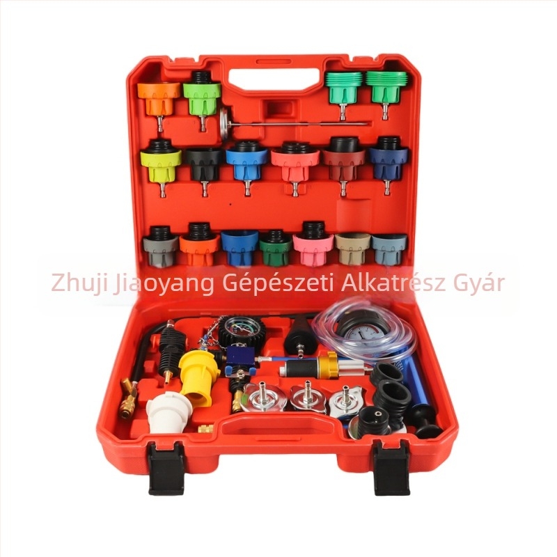 34 darabos víztartály-szivárgás detektor készlet, nylonnal megerősített fedéllel és alumínium ötvözetű légcsővel, autójavításhoz