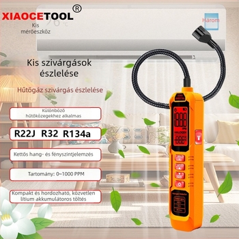 XIAOCETOOL XC65A/B halogén szivárgásdetektor, 0-1000 ppm, R22/R32/R134a-hoz