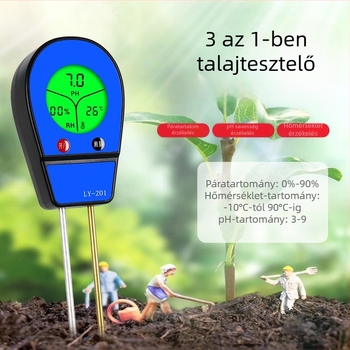 Többfunkciós talajtester nedvesség, pH, hőmérséklet és termékenység mérésére szobanövényekhez és kerti növényekhez