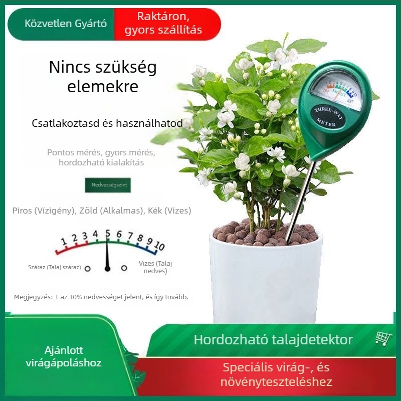 Talajnedvesség-mérő TR-01, 1% pontosság, 90 g tömeg, testreszabható, alkalmas cserépben nevelt növényekhez, ültetvényekhez és mezőgazdasági kultúrákhoz