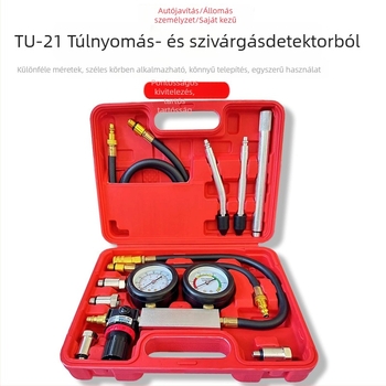 TU-21 henger szivárgás detektor motor nyomáspróbájához – szénacél, gumi, manométer