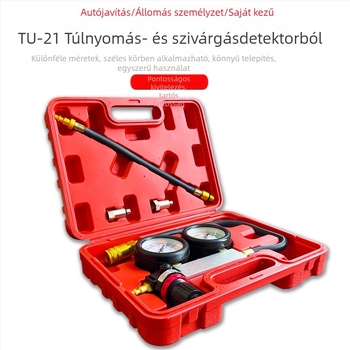 TU-21 henger szivárgás detektor motor nyomáspróbájához – szénacél, gumi, manométer