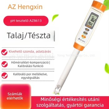 AZ8613 talaj pH mérő és élelmiszer-tészta pH mérő az AZ8601E elektróddal és AZ86P3 kiegészítőkkel